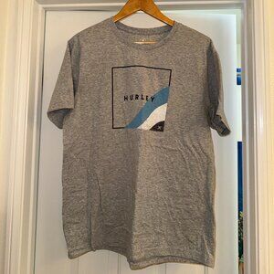 Hurley Grey Graphic Logo T-Shirt Men’s Size Large Surf Skate Casual